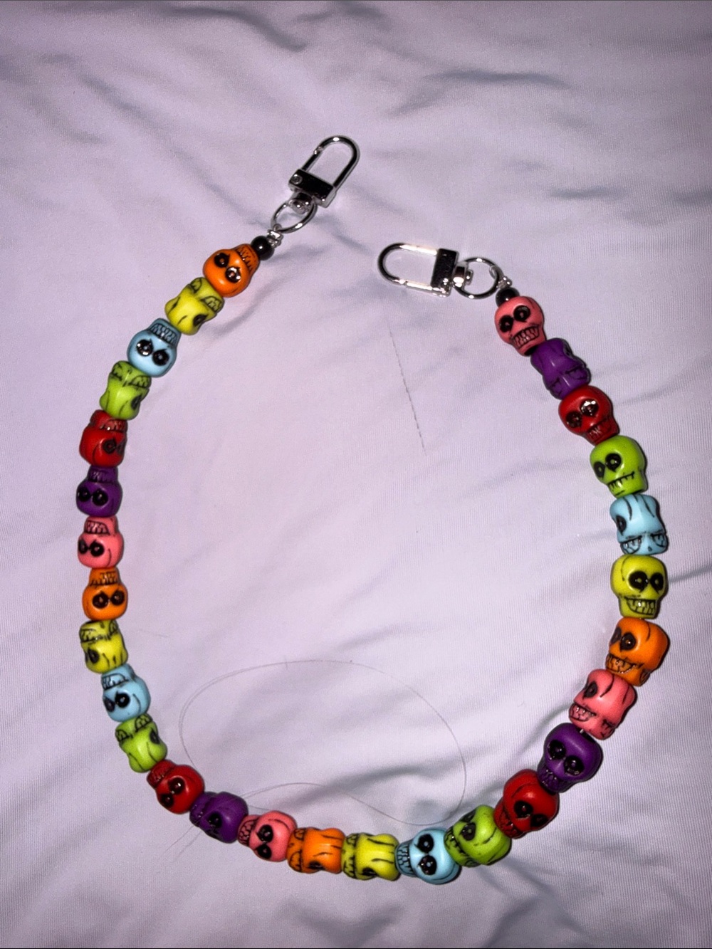 Multicolor Skull Bag Chain Charm